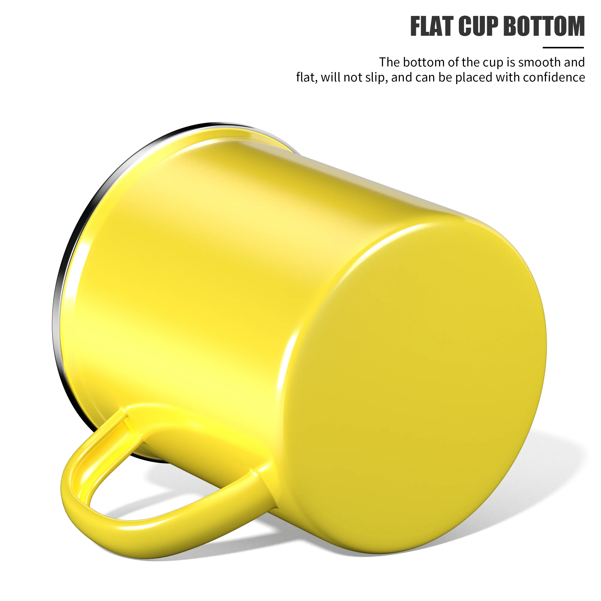 Coffee Cup Ceramic Mug Pure Color Enamel Mug Vintage Coffee Cup Travel Tea Cup Water Milk Cups Portable Camping Mugs with Handle