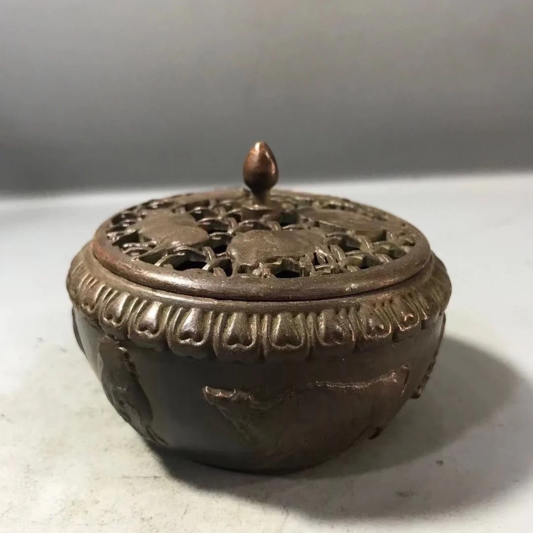 

Ажурная курильница с пятью коровами, настольное украшение для дома, гостиной, чайной церемонии, сковорода для благовоний
