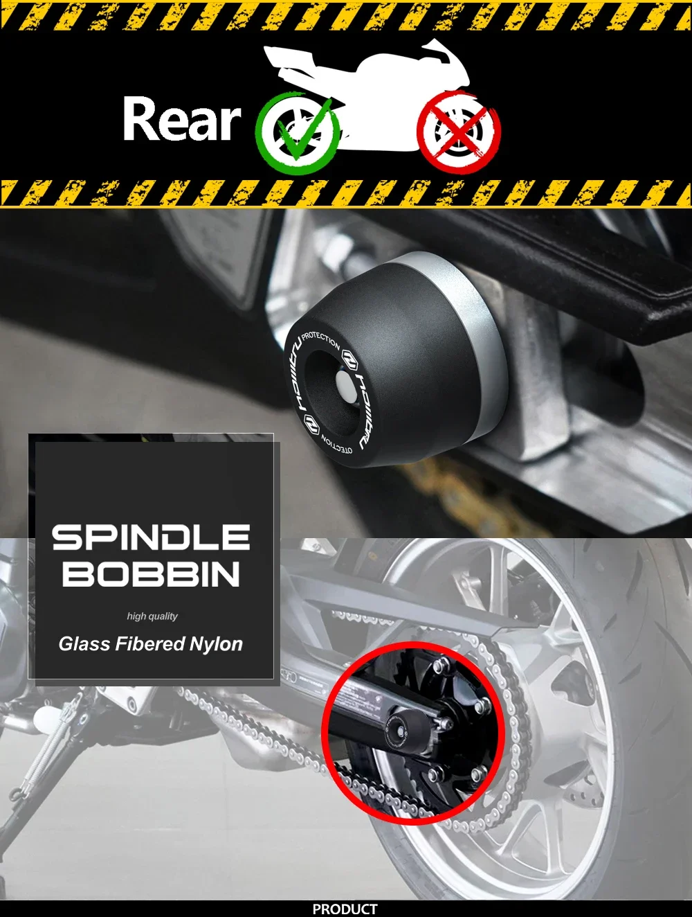 Motorcycle Rear Axle Spindle Bobbins Protective for Kawasaki