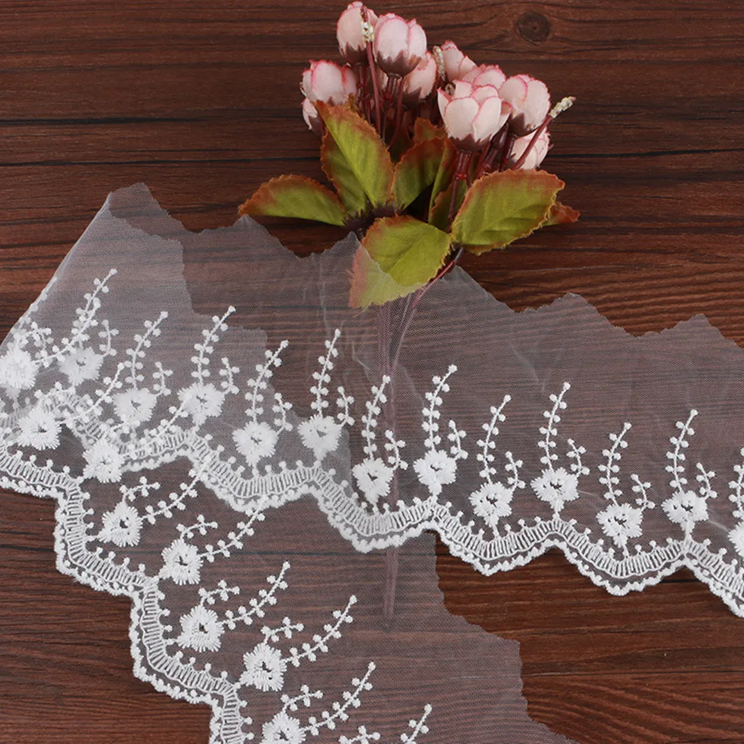 

5YARDS Of 10.8CM White Lace Hollowed Fairy Skirt Hemline Decorative Headdress Trims Lace Clothing Accessories