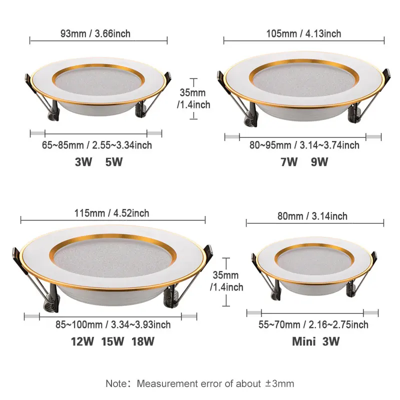 Spot LED Downlight Ceiling Lamp 7W 9W 12W 15W 18W spotlight cold white warm round recessed lamp AC 220V 240V Lighting led downlight,recessed ceiling spotlight,ceiling lamps