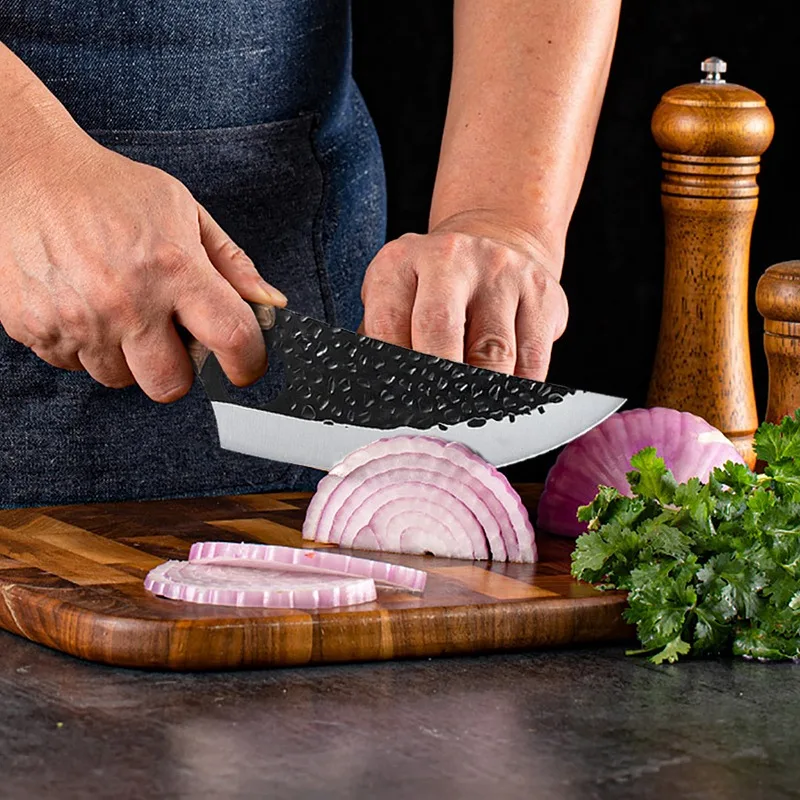 Meat Cleaver Fishing Knife Handmade Forged Viking Chef Knife Stainless Steel Kitchen Butcher Boning 5.5"