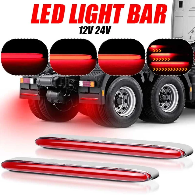 LED Rücklicht Bar Bremslicht Fließende Chrom Rot Warnung Reverse Lampe  Signal Licht Für ATV Auto Lkw-anhänger Traktor RV 12V 24V - AliExpress