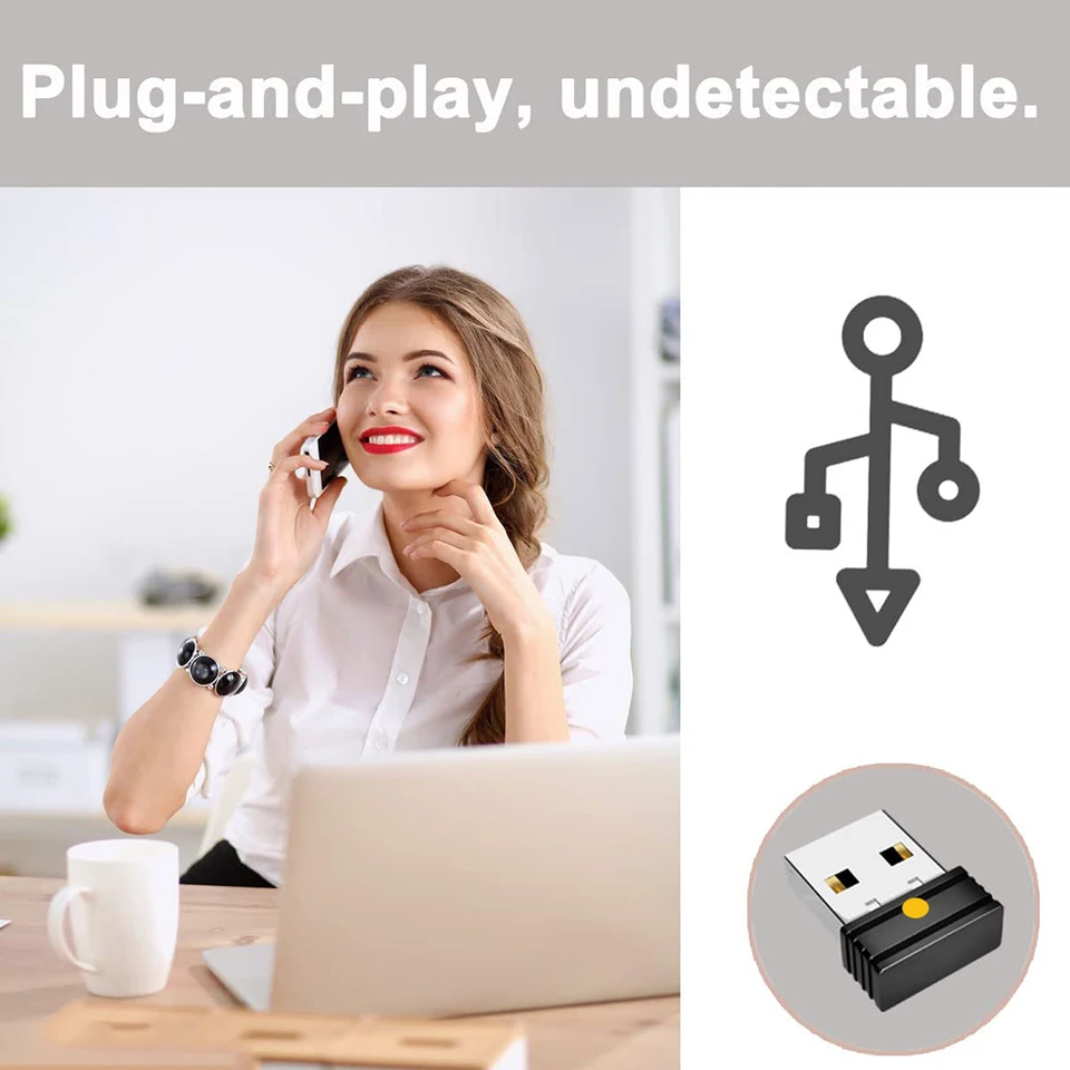 Mini Mouse Mover USB - Simulatore Movimento Mouse Con 3 Modalità, Plug & Play, Non Rilevabile - 4