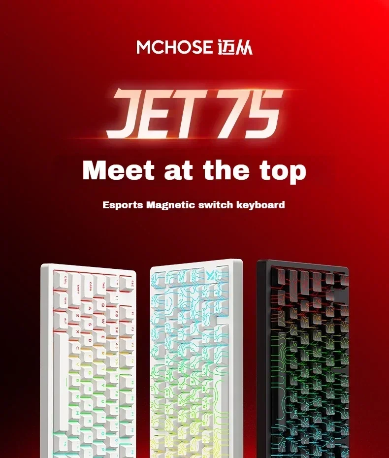 新しい Mchose Jet75 在庫ゲーミングメカニカルキーボード E