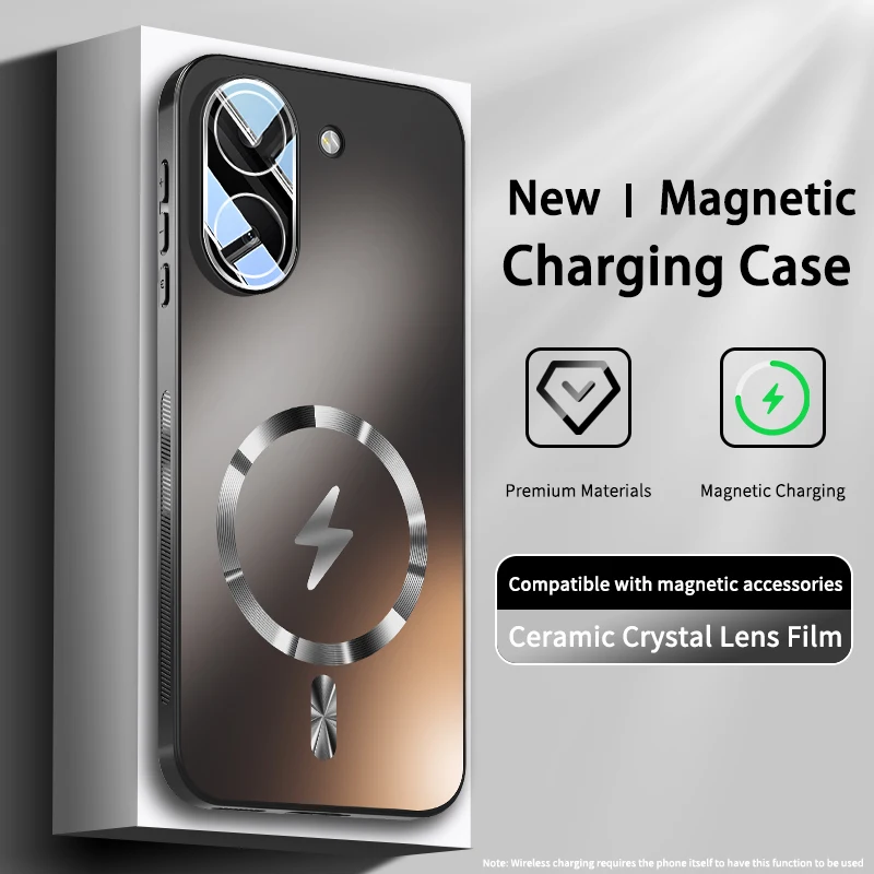 Enhanced Magnetic Wireless Charging Protective Back Cover with Hard AG Matte Finish