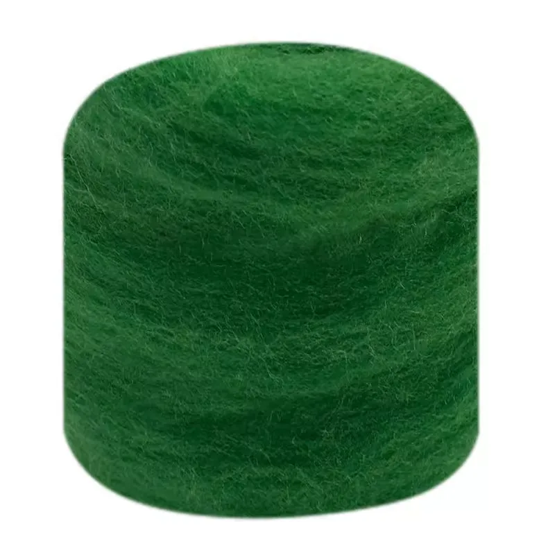 Vibrant Green Wool Fiber for Needle and Wet Felting - Perfect for Handmade Spinning and DIY Crafts