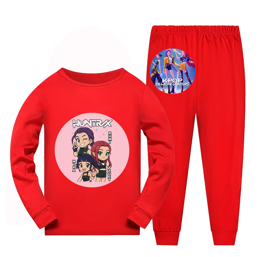 Ensemble 2 Pièces Noël Pour Enfants (garçons/filles) - T-shirt Manches Longues + Pantalon, Motifs Festifs - 8