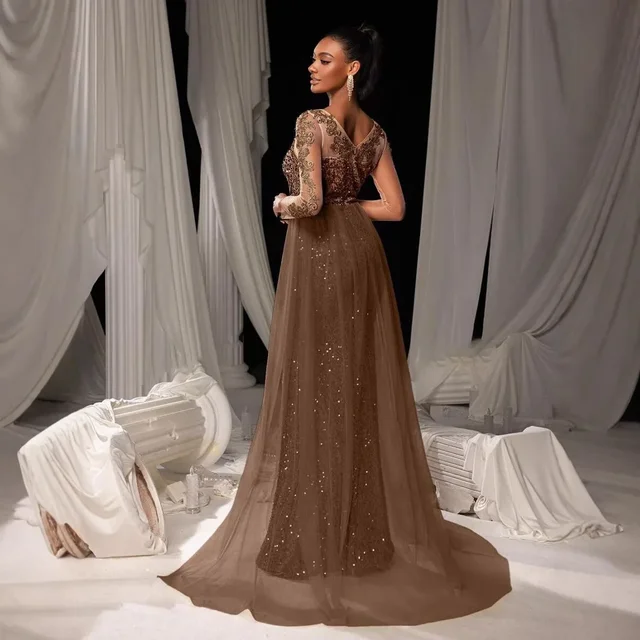 2025 Long Ballgown Women's Evening Dress Elegant Fashionable Lace - Image 2
