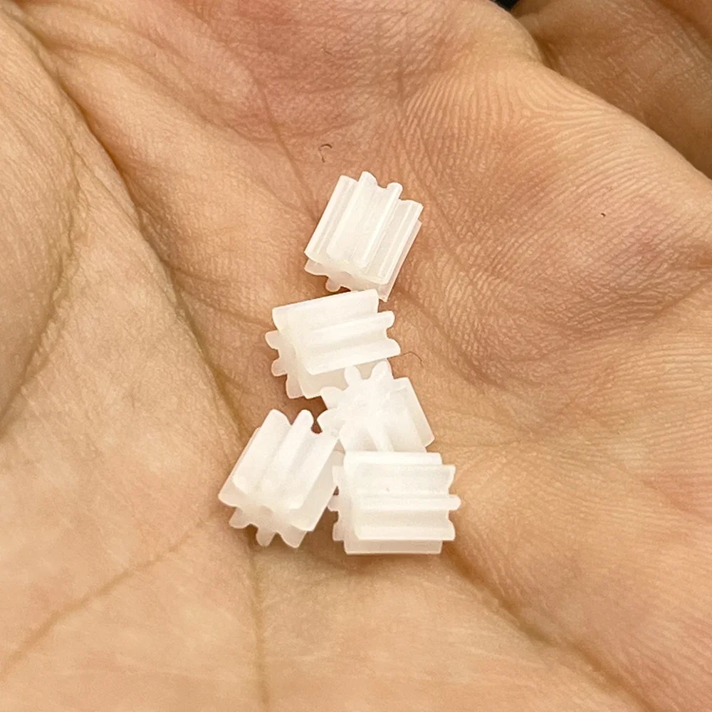 5pcs 0.5M Plastic Gear 8T Teeth Toy RC Model Car Drone Engine Mini Coreless Motor 1mm/0.8mm Shaft Transmission Pinion Gear