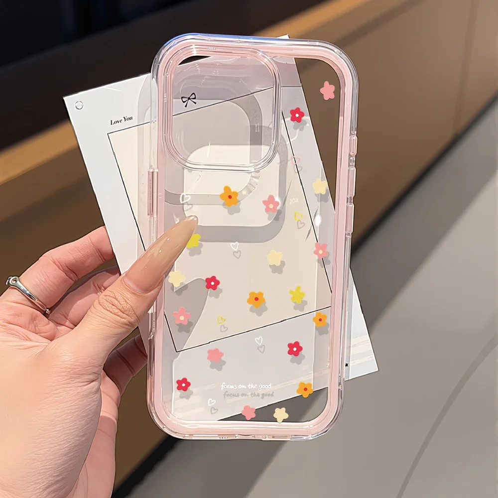 Chic Pink Bow Transparent Shockproof Phone Case