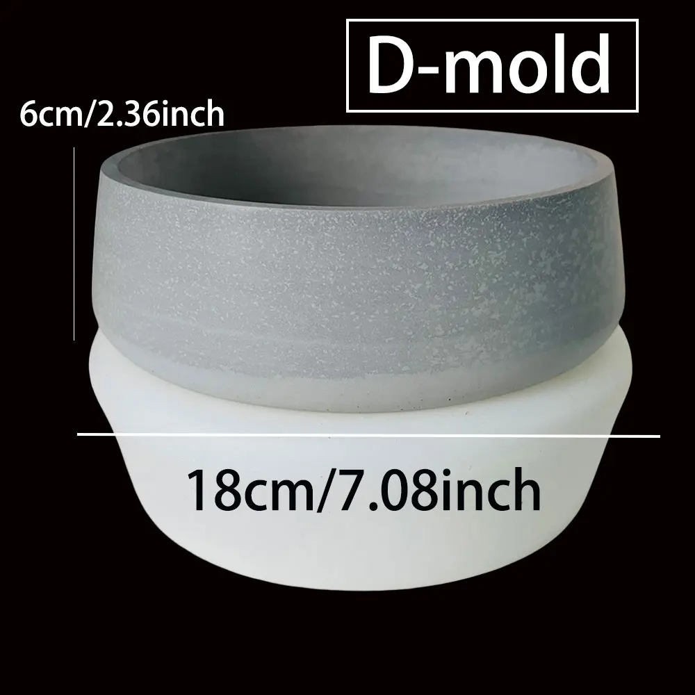 Round Cement Candle Vessel and Planter Silicone Mold, Ring-Shaped Flower Pot and Candle Holder Mold