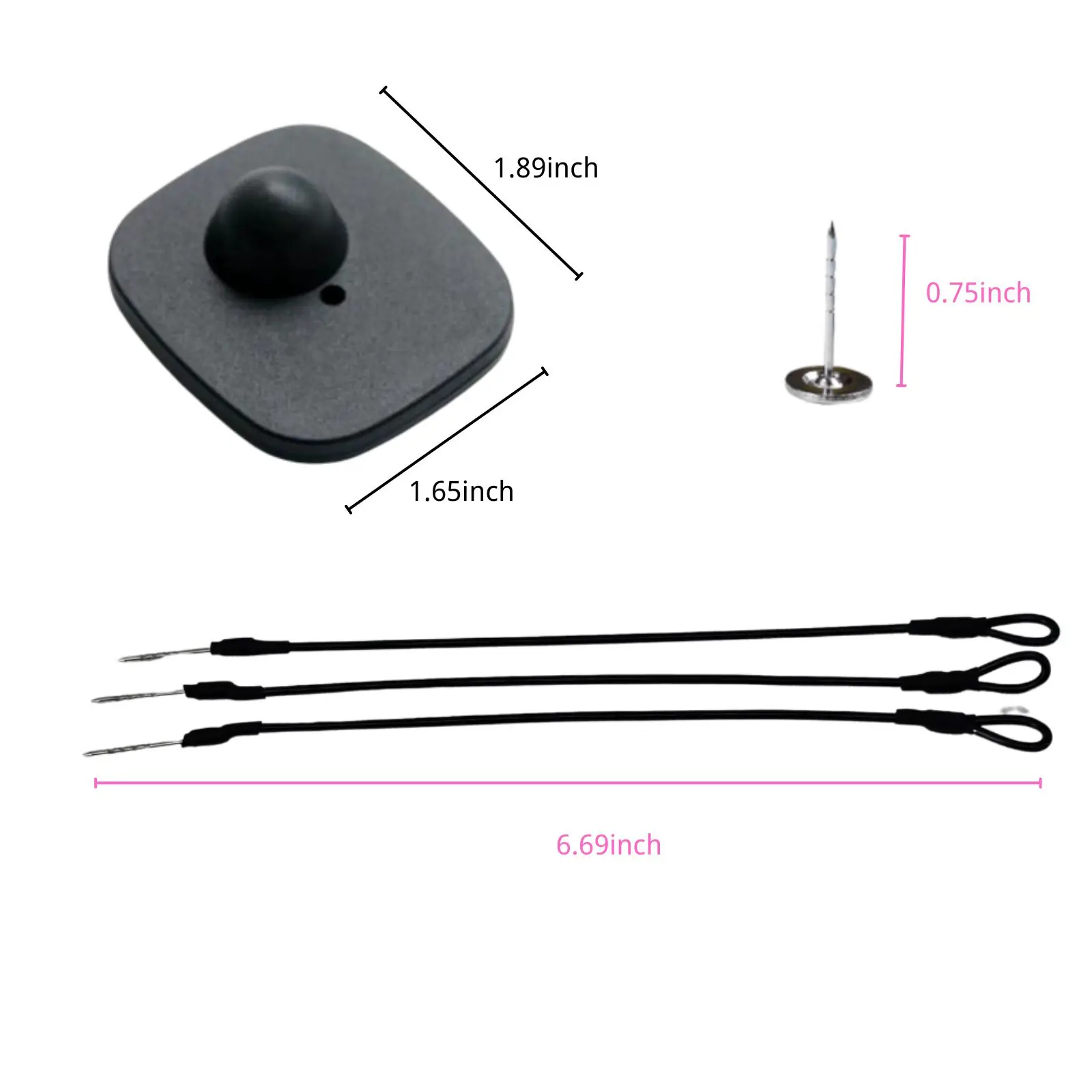 Clothing Security Tags 100 Piece RF8.2Mhz Checkpoint Security Antenna Compatible Along With 100 Lanyard 1 Remover