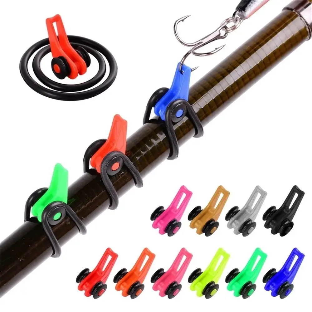 

Plastic Rubber Fishing Hook Secure Keep Portable 10 Colors Jig Hooks Safe Keeping Fish Tackle Fishing