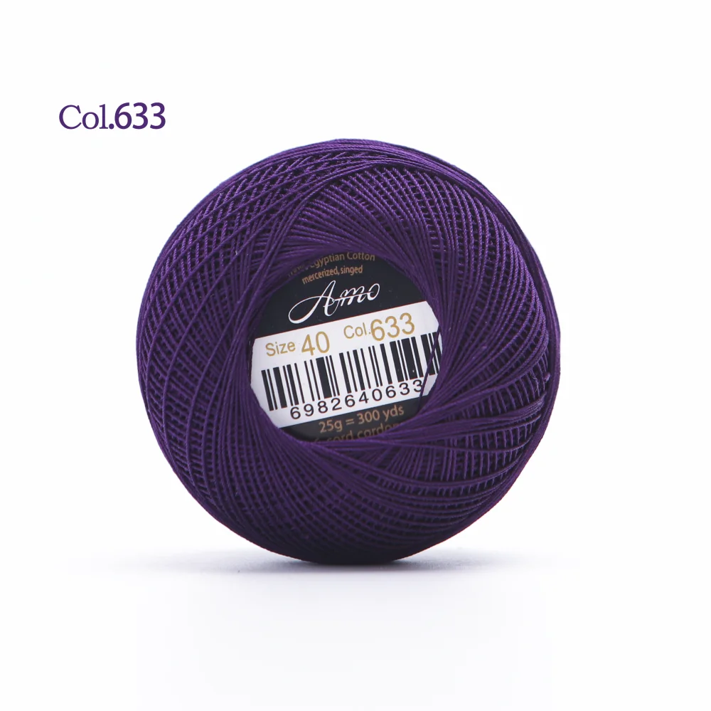 Premium 40-Size Double Mercerized Egyptian Cotton Crochet Thread – Perfect for Tatting Projects, 25g Ball, 300 Yards, Available in 56 Vibrant Colors