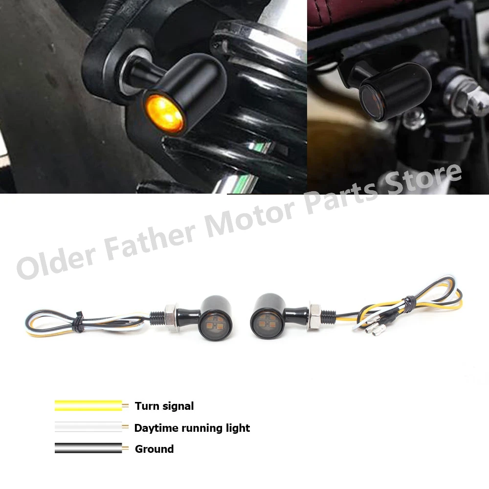 

E Mark Motorcycle LED Turn Signal Light Indicator Clignotants Moto Indicadora Indicatore Amber Signal Lamp DRL Flashing Lights