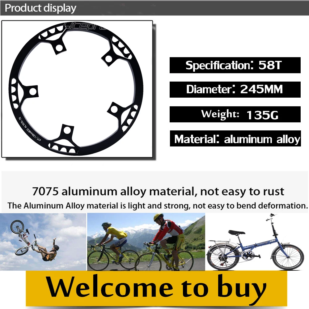 Bikes Single Chainwheel Crank 45T/47T/53T/56T/58T Integrated Single Chainwheel for 170mm Crank Chain Ring Parts 130BCD for bike chainring,bike crank,bike crankset,bicycle parts