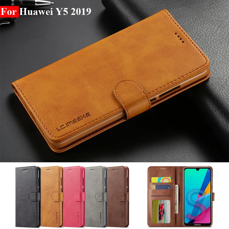 

Чехол для Huawei Y5 2019, кожаный Винтажный чехол для телефона Huawei Y5 2019, чехол-книжка с магнитной застежкой, чехол-кошелек для Huawei Y5 2019, Обложка, чехлы