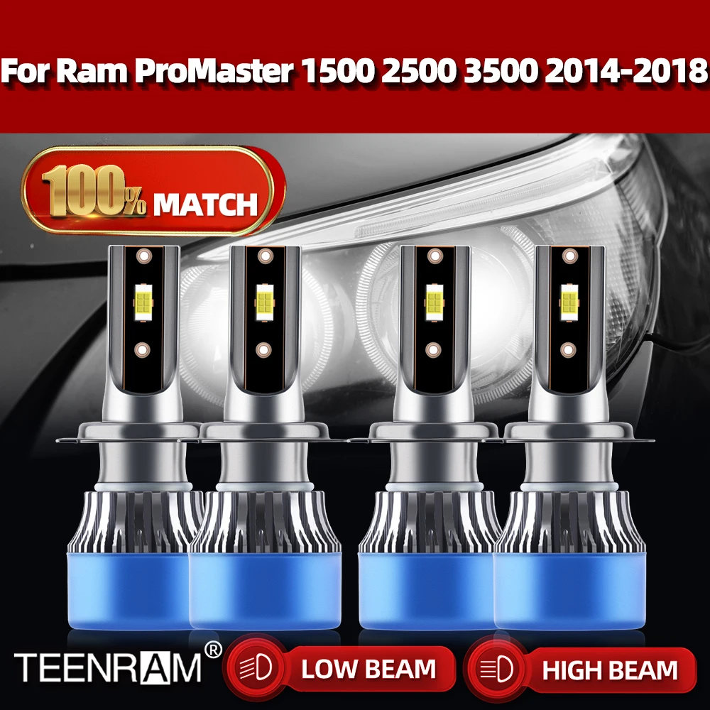 

H7 Canbus LED Headlight Bulbs 240W 40000LM Car Headlamps 12V 6000K For Ram ProMaster 1500 2500 3500 2014 2015 2016 2017 2018