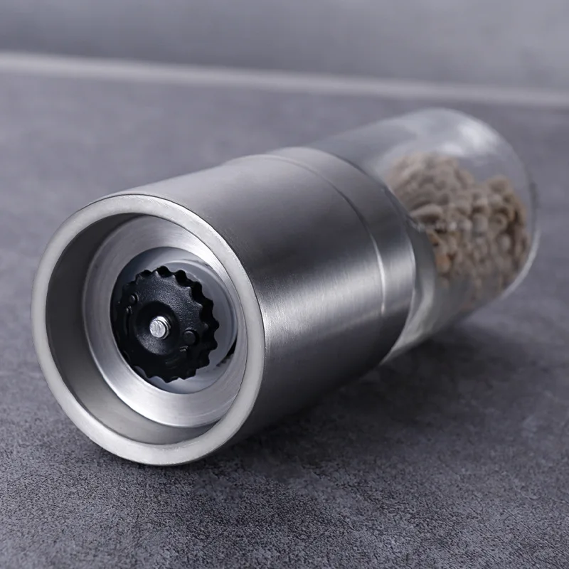 Stainless Steel Pepper Grinding Machine Manual Spice Shaker Grinder Glass Seasoning Bottle Sea Salt Can Home BBQ Mills Tools