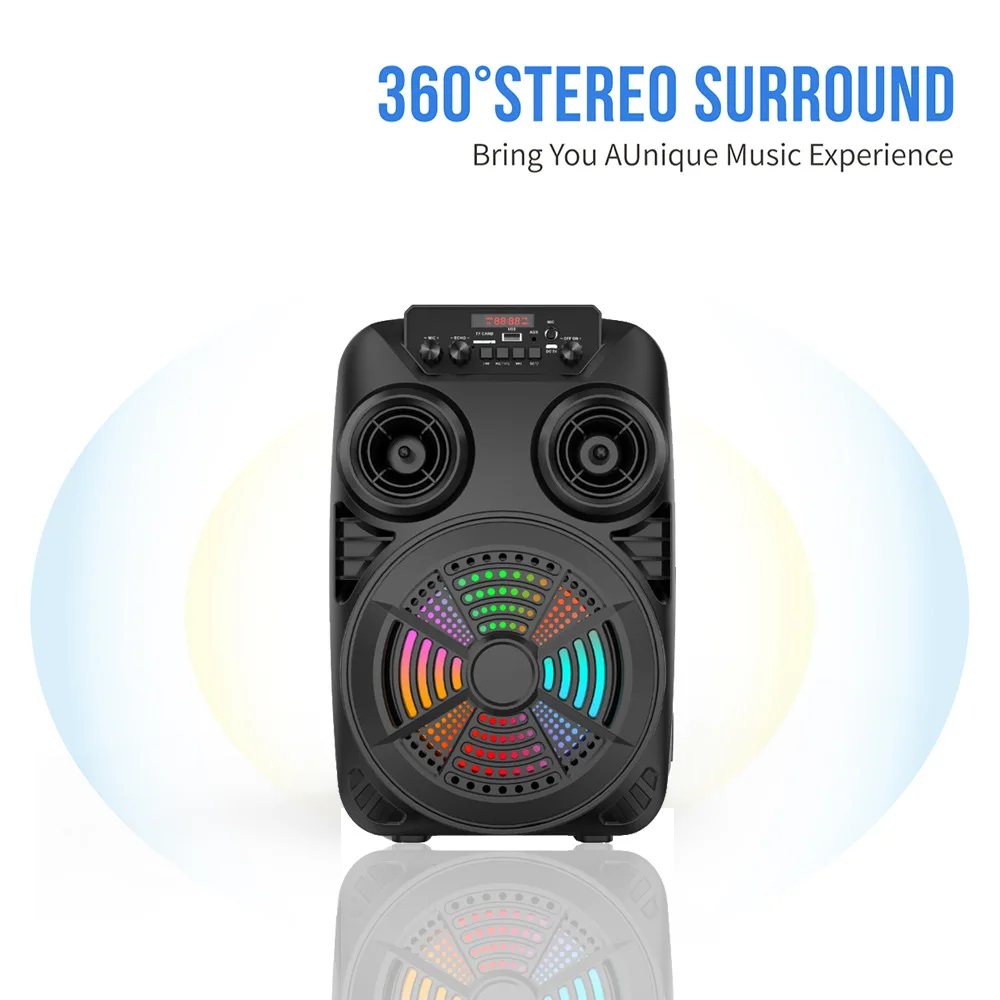 

60W High power Bluetooth Speaker Box Portable Column Stereo Surround Wireless Subwoofer Square Dance Outdoor Soundbox with MIC