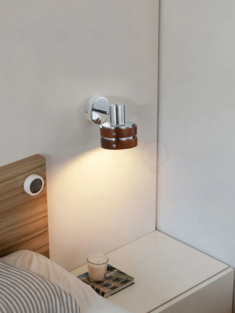 

Nordic minimalist modern bedroom, bedside table, wall lamp, solid wood living room, study room, bar counter, small pendant lamp