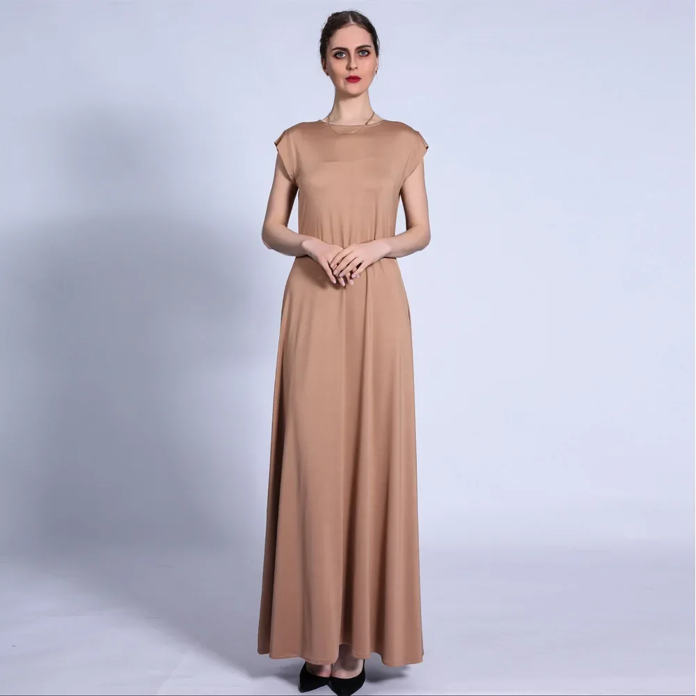 Slip Under Dress for Abaya Muslim Islamic Inside Abayas Robe All-Match Solid Sleeveless Inner Dresses Women Dubai Turkey Arabic