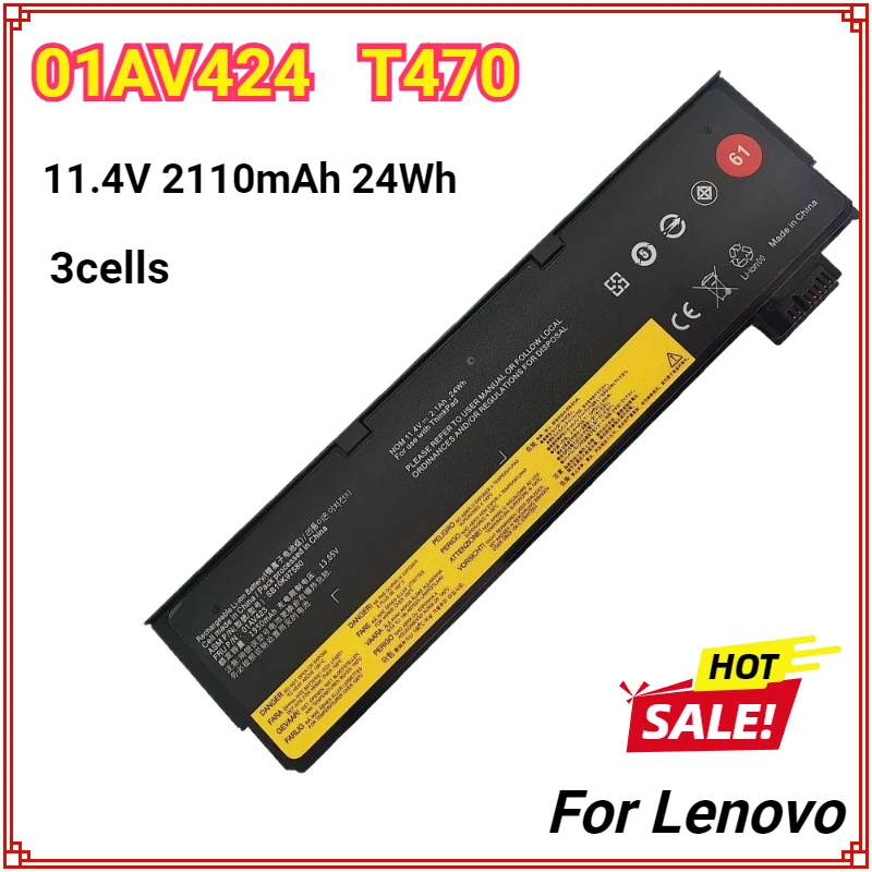 01AV424 Laptop Battery for Lenovo ThinkPad T470 T480 A475 A485 T570 T580 P51S P52S TP25 61 4X50M08810 01AV422 01AV423 SB10K97580