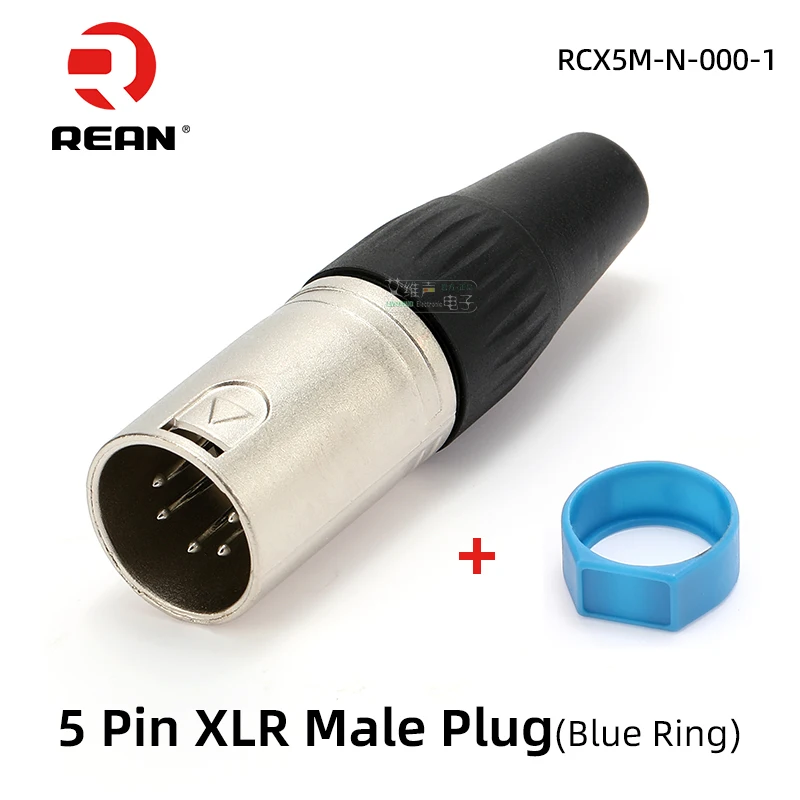 REAN 5-Poliger XLR-Stecker mit Farbring Mikrofonanschluss Metallgehäuse 5-Poliger Symmetrischer XLR-Stecker / -Buchse – Detail 17