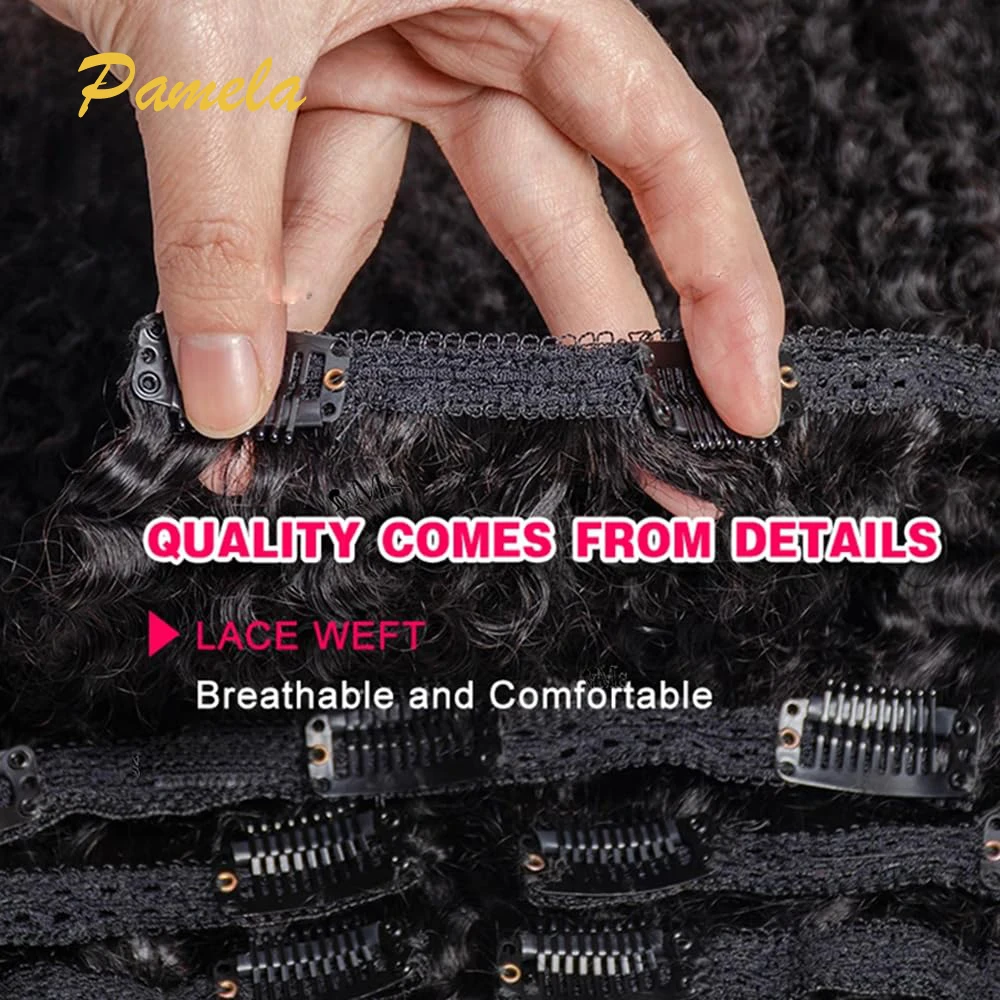 Burmese Curly Clip in Hair Extensions Human Hair 3C4A Lace Clip in 7pcs/set 120g Spirally Curly Classic Clips Ins Real Human Hai