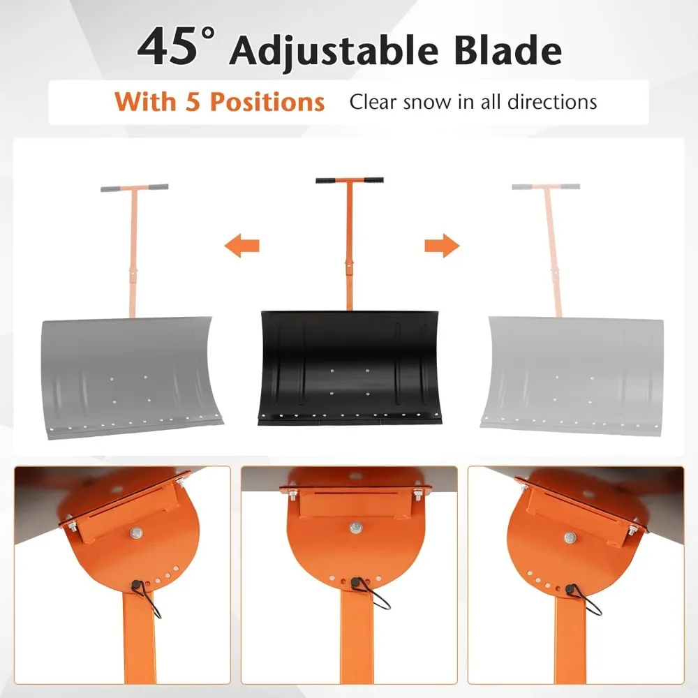 29" Wheeled Snow Shovel with Adjustable Handle 3