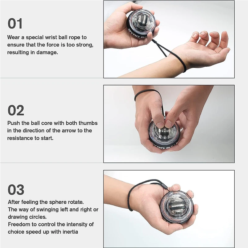 Wrist Trainer Gyro Ball Auto-Start Wrist Power Strengthener