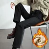 Women's Winter Fleece Warm Jeans Retro Slim Straight Elastic Cotton Thickened Warm Denim Pants Fashion Female Clothing 6