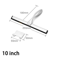 Window Squeegee Silicone Rubber Scrape 10'' 12'' 14'' INCH Shower Squeegee Stainless Steel Bathroom Glass Window Car With Hook 2