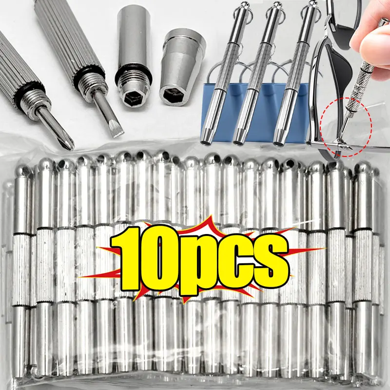 Steel Glasses Screwdriver Eyeglass Screwdriver Watch Repair Kit with Keychain Portable Hand Tools Precision Screwdriver Tools