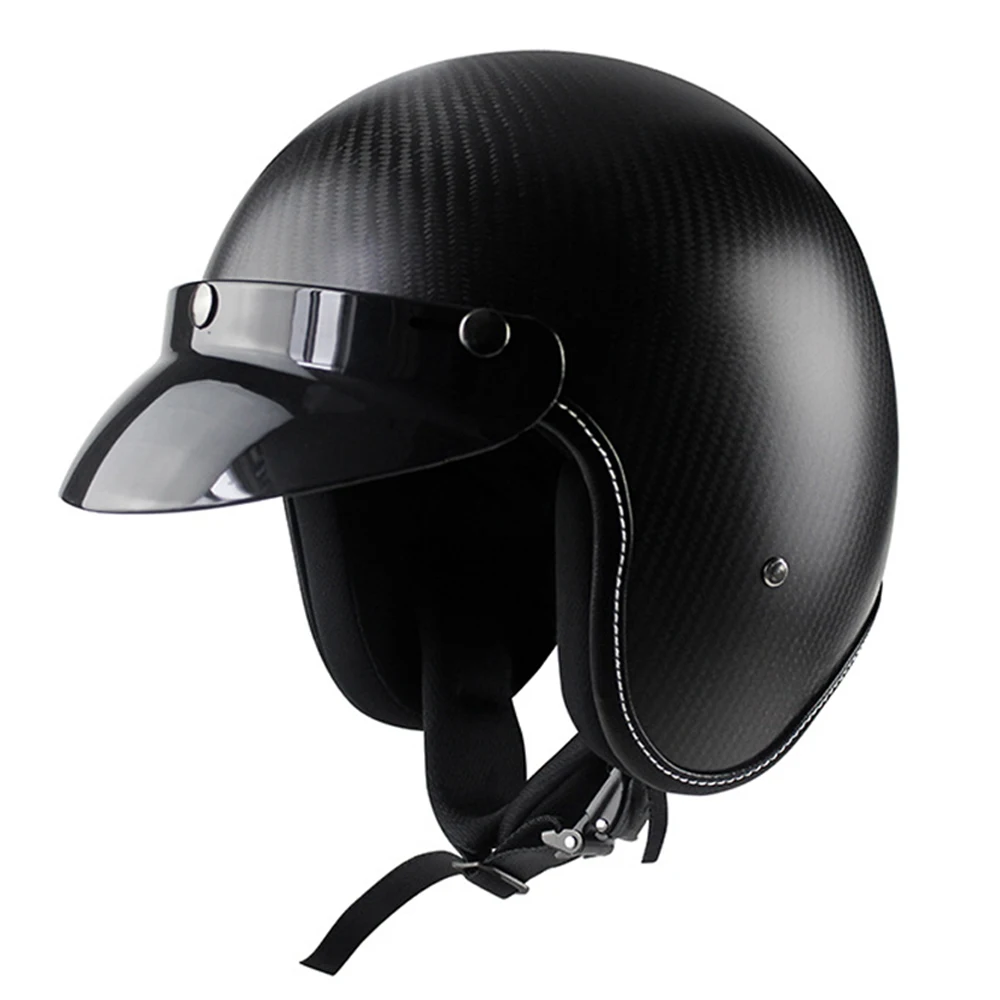 

Matte Carbon Fiber Open Face Motorcycle Helmet Wear-Resistant Biker Supplies Breathable Motocross Kask Anti-Fall Protector M-2XL