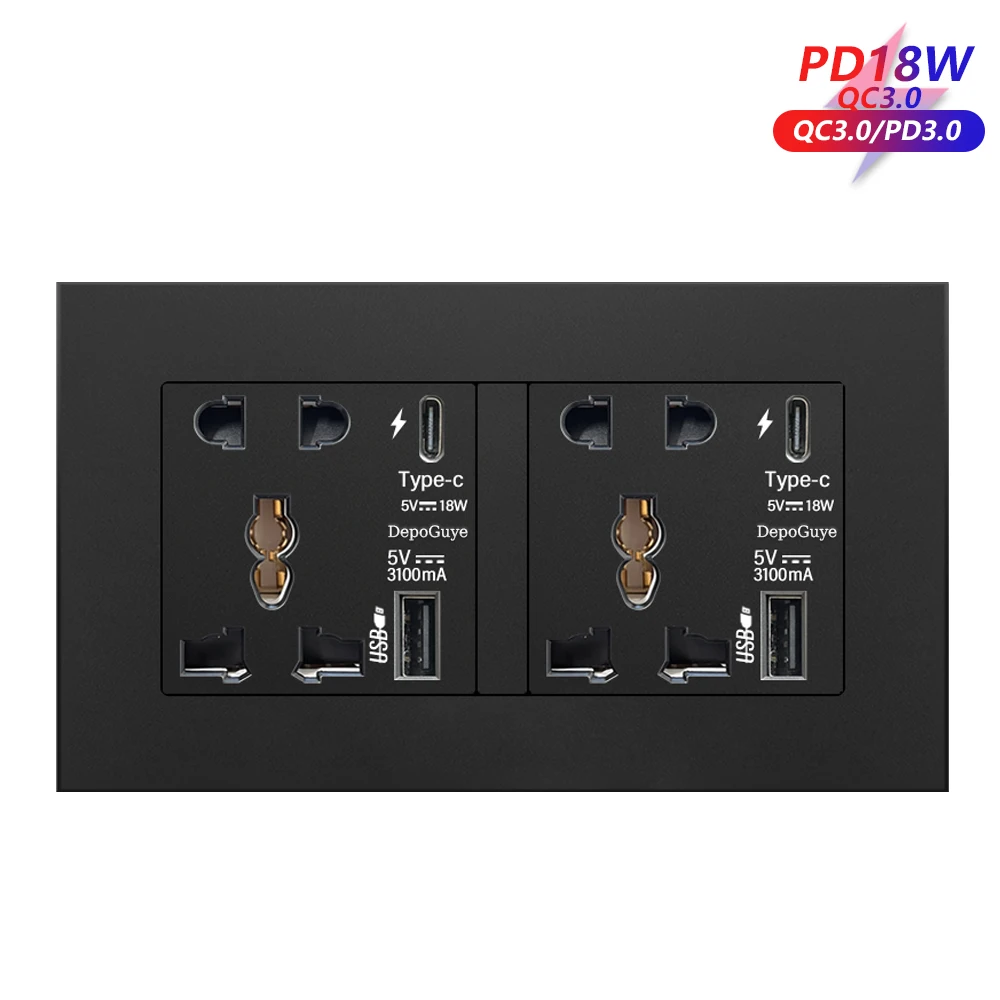 Dual 5Pin-AC-18W-Bla