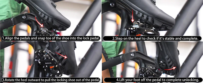 Bucklos Mountainbike Pedale 3 versiegelte Lager PD-M680 Dual Clipless Flat & Lock Pedal Aluminium Fahrrad pedale passen Shimano SPD – Detail 5