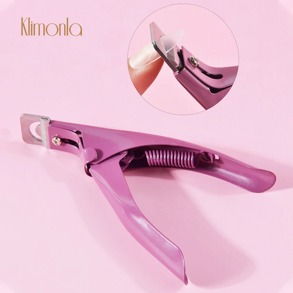 

Luxury Nail Art U-Shaped Purple Stainless Steel Nail Clippers Acrylic Gel French False Nail Tips Cutter Manicure Care Tools
