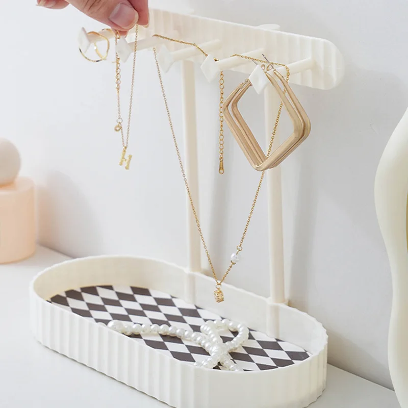Jewelry Organizer Display Stand Earrings Bracelet Necklaces Rings Storage Rack Hanging Organizer Holder Tray