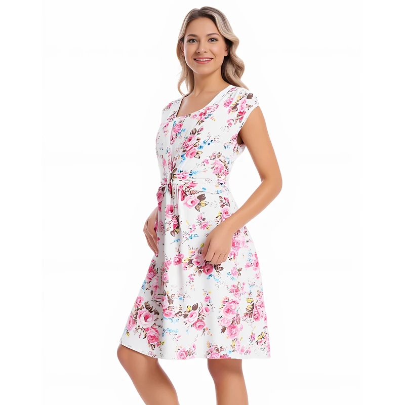 Breastfeeding Dress for Postpartum Women Sleeveless Maternity Clothes Beach Knee-Length Pregnant Women Dress Wear Summer 13 Sbcef6028bb1449418385aaf748d27f956