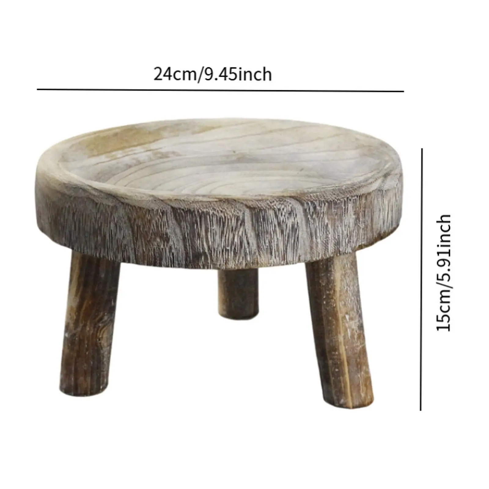 Wooden Planter Stool Stand Plant Flower Pot Stand Potted Riser Support for Garden Home Office Living Room Farmhouse Decoration