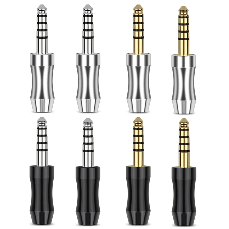 

2Pcs Compact 4.4mm Earphone Plug 5 Pole Stereo Headphone Adapter Connector for Better Sound Quality N2UB
