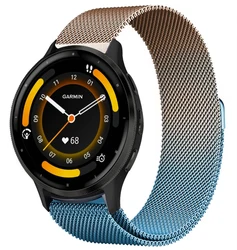 Premium Milanese Loop Metal Strap - 20mm/22mm Band - 22mm (Rose Gold Blue)