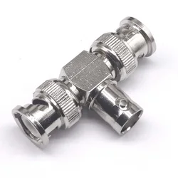 High - Quality All - Copper Coaxial Monitoring Adapter - Three - Way Connector (Male to Dual Female) (BNC JJK)