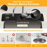 Kitchen Sink Splash Guard with 7° Slope Design,Quick Drain, Snap-On Fixation,Splash Catcher for Kitchen & Bathroom Countertops 5