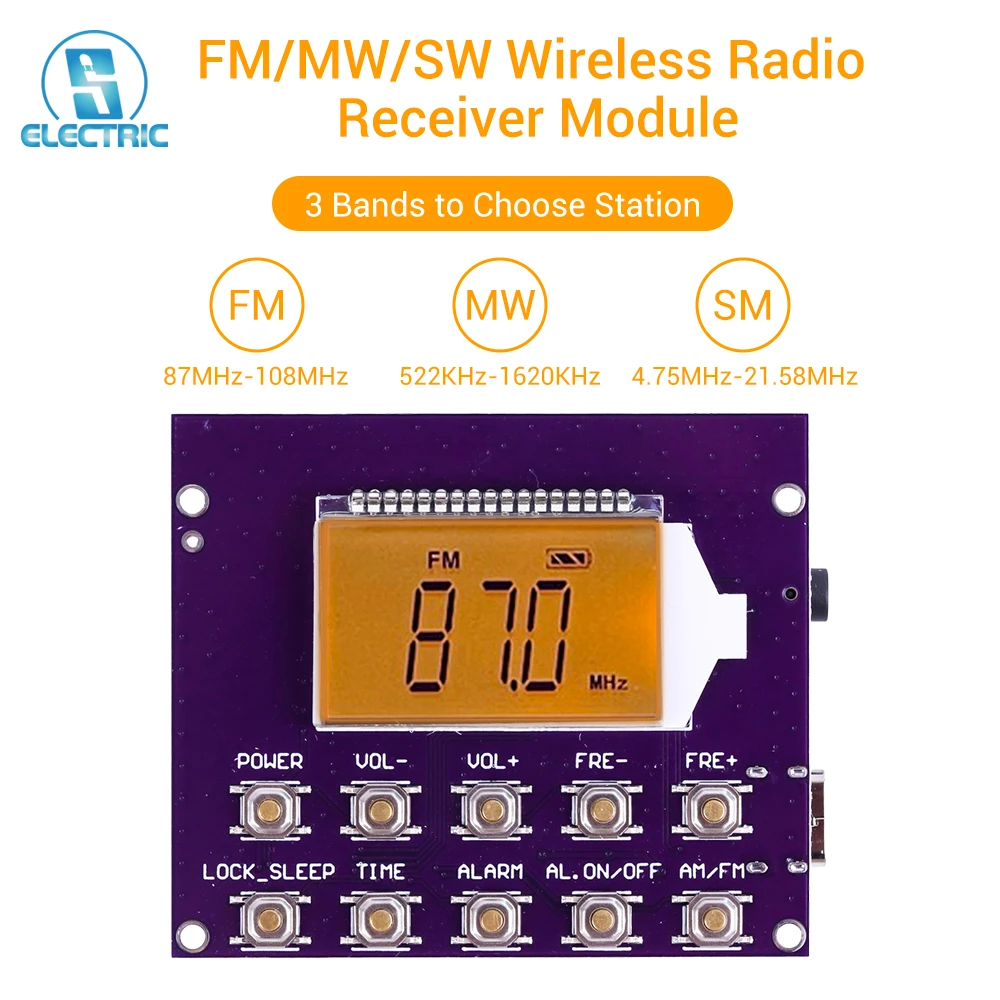 Fm Wireless Radio Receiver Module Mw/sw 87108mhz Station Auto Storage