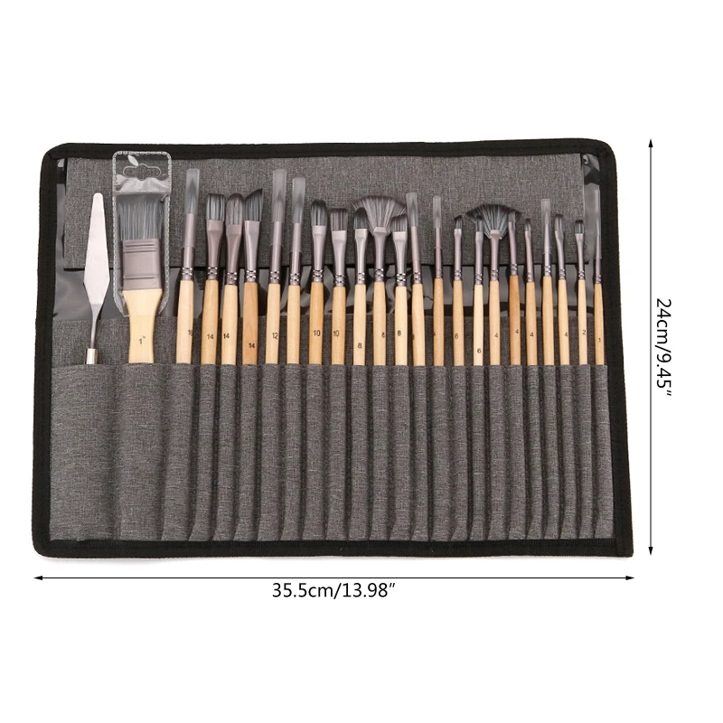 24Pcs Professional Paint Brush Artists Paintbrush Kit for Beginner Watercolor Oil Rock Stone Canvas Painting Dropship
