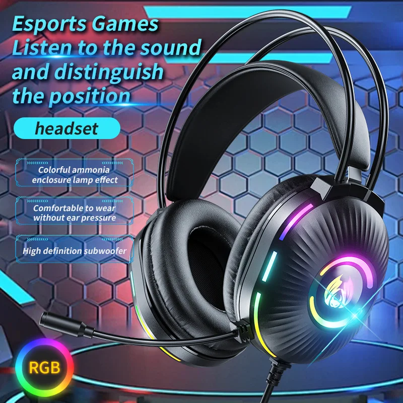 H83 Professional gaming headset with LED light microphone stereo headset deep bass PC PC gamer laptop ear for PS4 Xbo gift