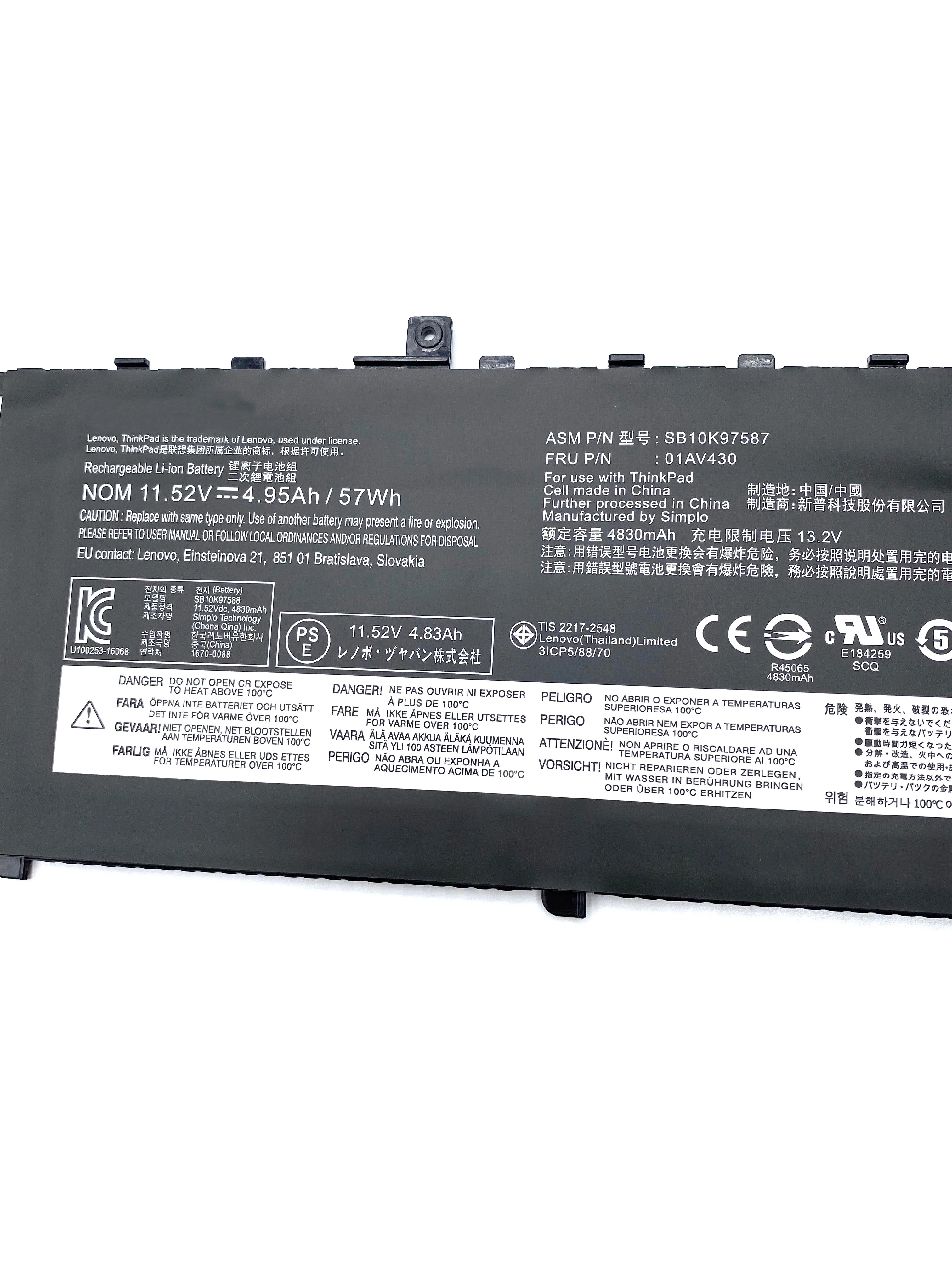 Bateria Original do Portátil para Lenovo Thinkpad x1 Carbono 5ª Geração 2023 6ª Geração 2023 Sb10k97586 Sb10k97587 Sb10k97588 01av494 01av430 - Imagem 4